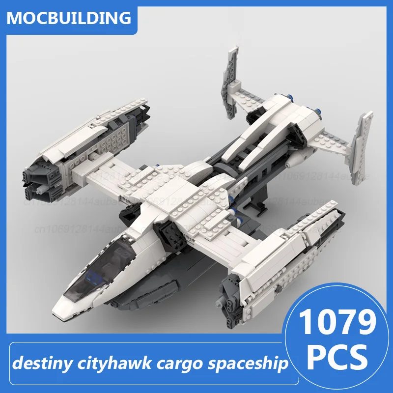 

Destiny Cityhawk Cargo Spaceship Moc Building Blocks DIY Stacking Bricks Assemble Model Space Collection Toys Xmas Gifts 1079PCS
