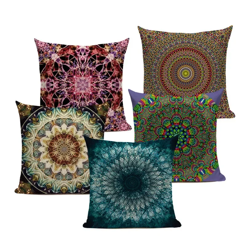 Retro Mandala Print Pillow Covers Decorative Home Outdoor Decor Pillowcase Sofa Car Pillow Cover for Living Room Cushion Cover