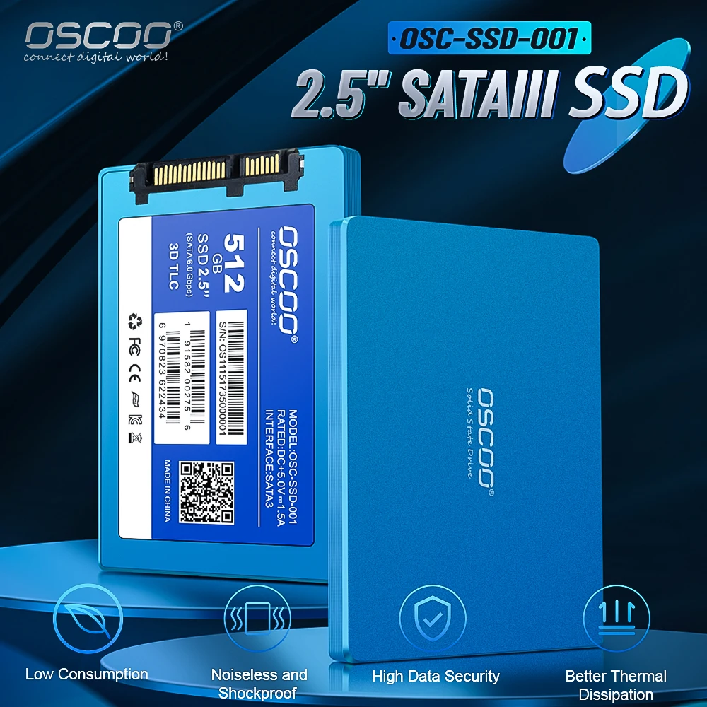 デスクトップおよびラップトップ用のoscooソリッドステートドライブ,512GBディスク,2.5 "sataii ssd,560メガバイト/秒,ahci,256gb,1テラバイト,2テラバイト,送料無料