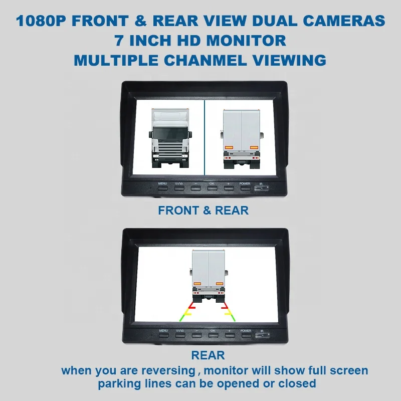 7 polegadas BSD alarme Beeper detecção 2 canais DVR carro caixa preta
