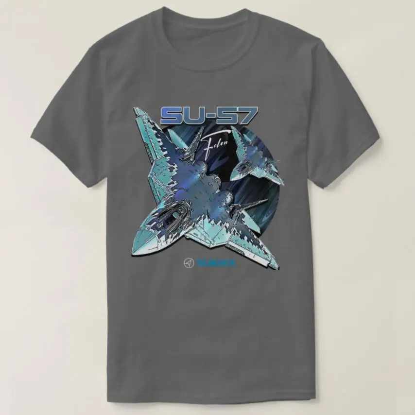 Sukhoi Su-57 Stealth Multirole Fighter Aircraft T-Shirt Short Sleeve Casaul 100% Cotton T Shirt