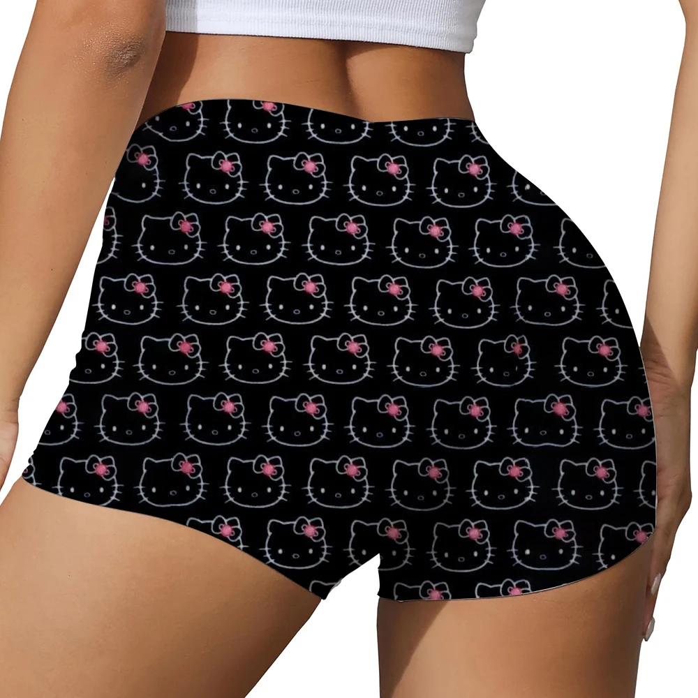 Dames Hello Kitty print Workout Yoga Shorts Naadloze Fitness Scrunch Butt Running Sportlegging Shapewear Trainingsbroek