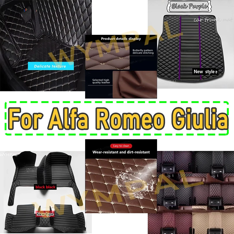 

Luxury Car Floor Mats Carpets For Alfa Romeo Giulia 2021 2020 2019 2018 2017 Interior Accessories Foot Pads Custom Styling Auto