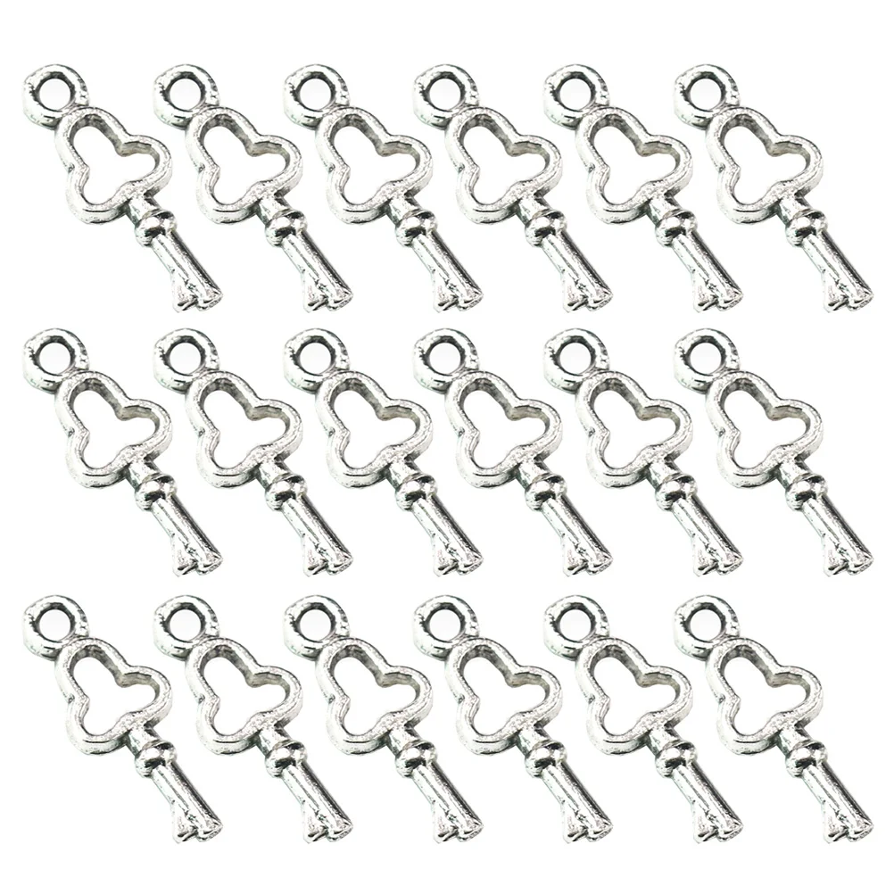 

100pcs Key Pendant Accessories Alloy Metal Charms Jewelry Making Pendants Fashion DIY Craft Project Charm Set