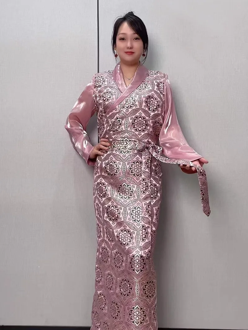 

Lhasa Clothing New Women's Tibetan Traditional Print Temperament Dress Dance Skirt