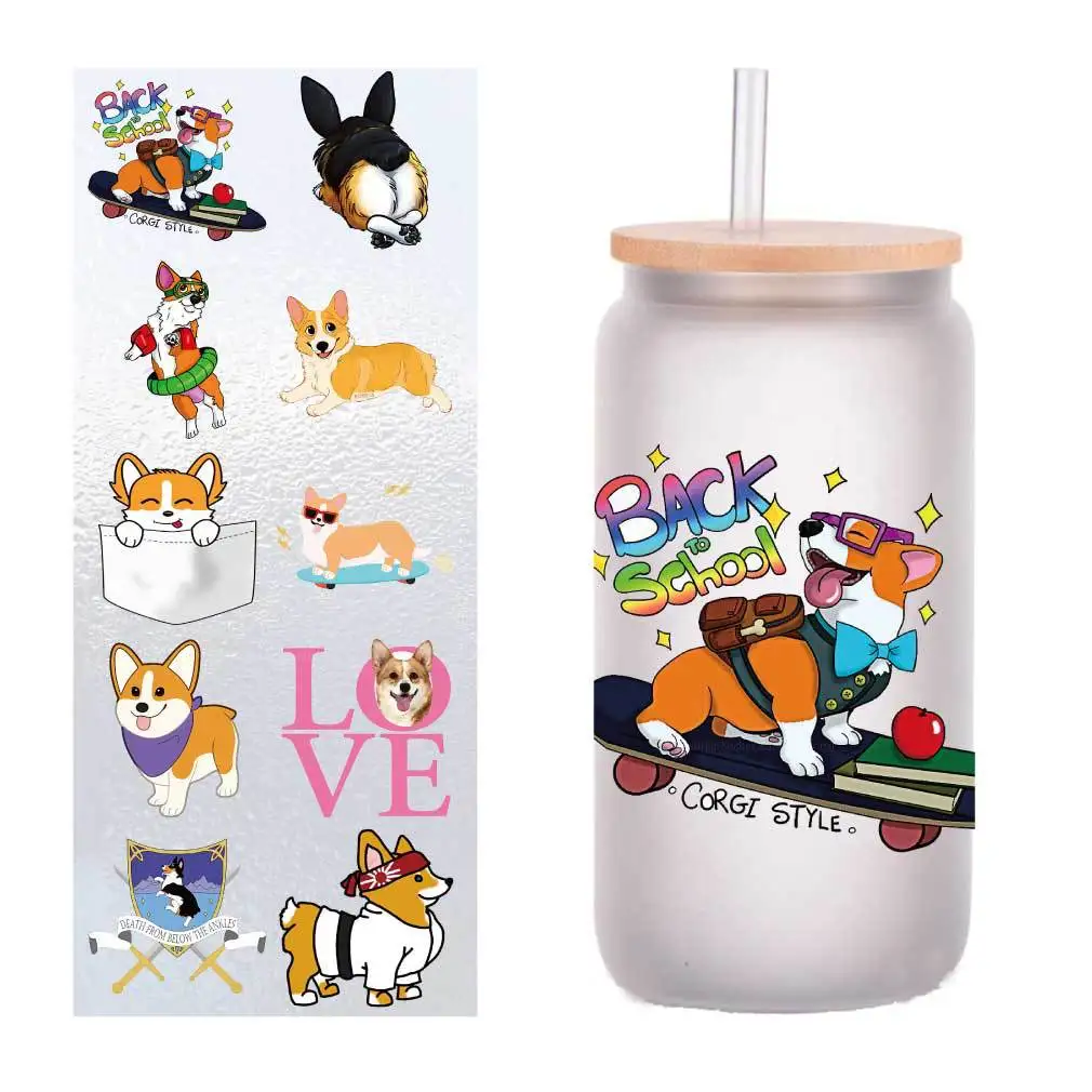 

10 four-inch cartoon animals Ke Jiquan UV transfer stickers Crystal label glass stickers customized.