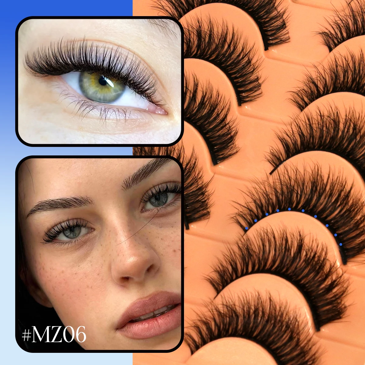 Lasvirey Puszyste Rzęsy Grube Rzęsy Kocie Oko Dramatyczna Objętość Pełne Rzęsy na Pasku Przedłużanie Rzęs 5D Puszyste Sztuczne Rzęsy z Imitacji Norek Makijaż