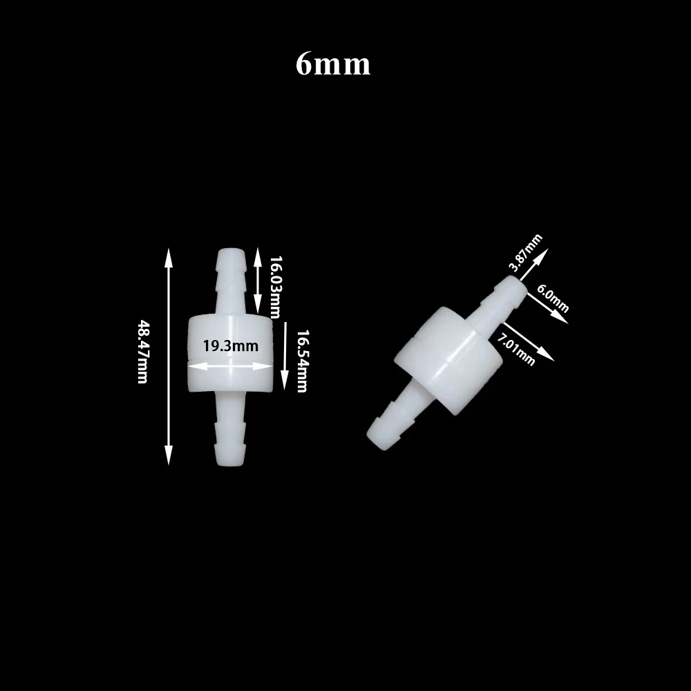 1PC 4/6/8/10/12mm Plastic One Way Non Return Fluids Check Valve For Fuel Gas Liquid Home Improvement Parts