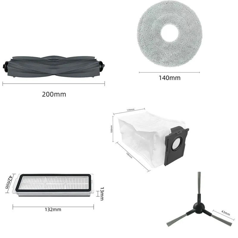 Dreame L10s Plus RLL42SD Cleaner Replacement Parts Main Roller Side Brush Filter Mop Pad Cloth Dust Bag Accessories