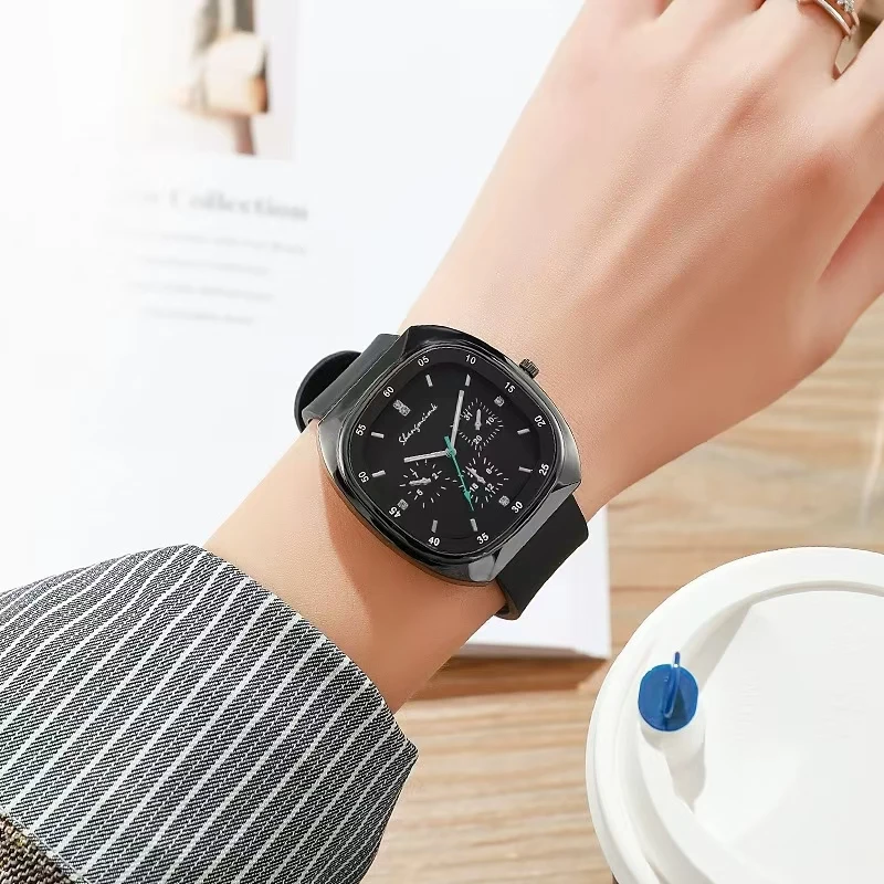 Reloj de pulsera de tela a rayas para estudiantes, reloj de cuarzo de estilo contratado a escala, tendencia de moda neutral, ventas de comercio