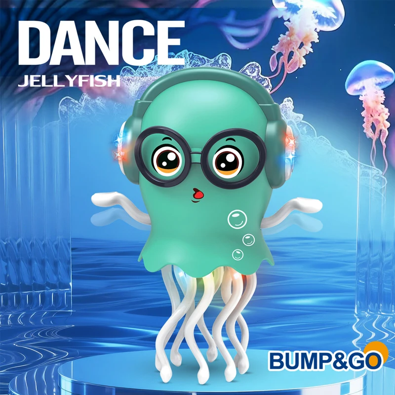 

Dancing Electric Jellyfish Toy with LED and Music Rechargeable Crawl Interactive Obstacle Avoidance Sensor Musical Toys for Kid