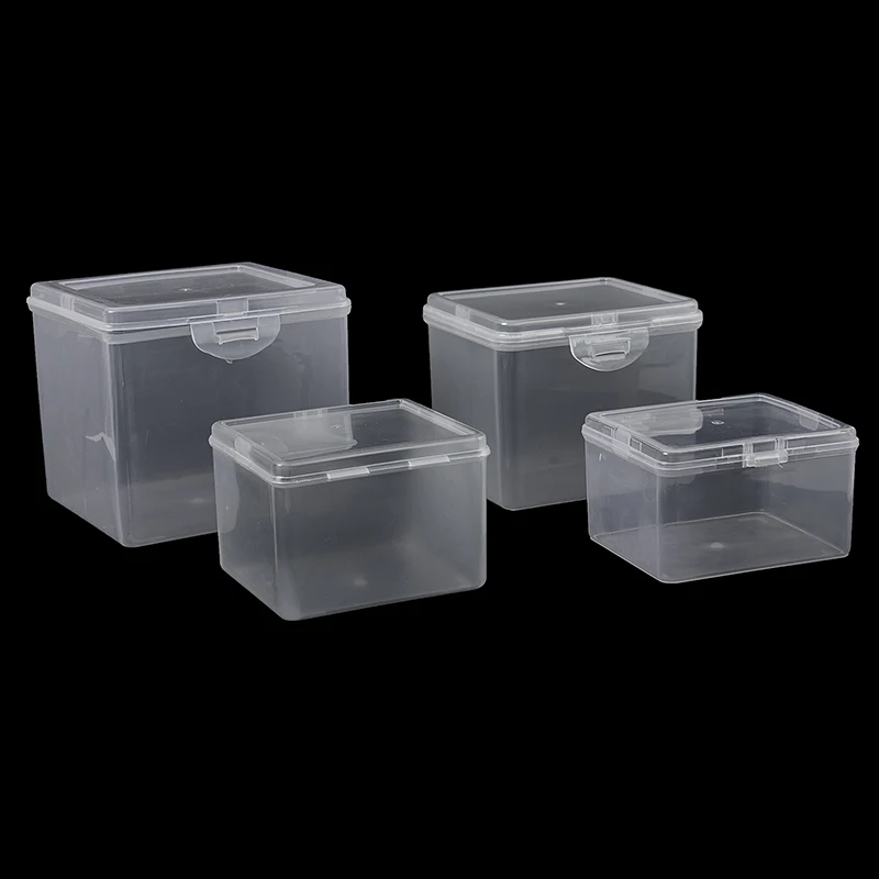 Clear Storage Box with Lid for Jewelry Stationery Headwear Rectangular Plastic Collection Case Multipurpose Home Organizer Box