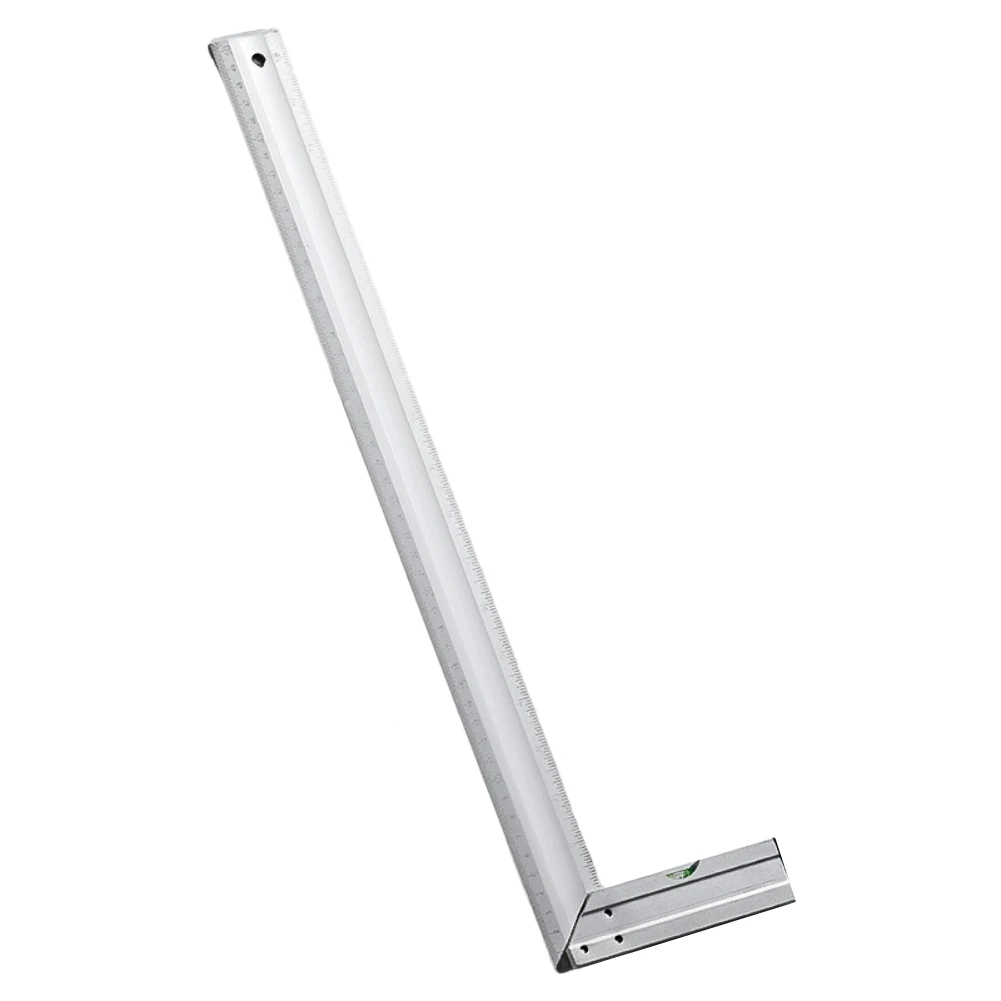 300mm 500mm Stainless Steel 90 Degree Square Ruler Dual Scale Stamping Marking With Level Bubble For Carpentry Layout Tools