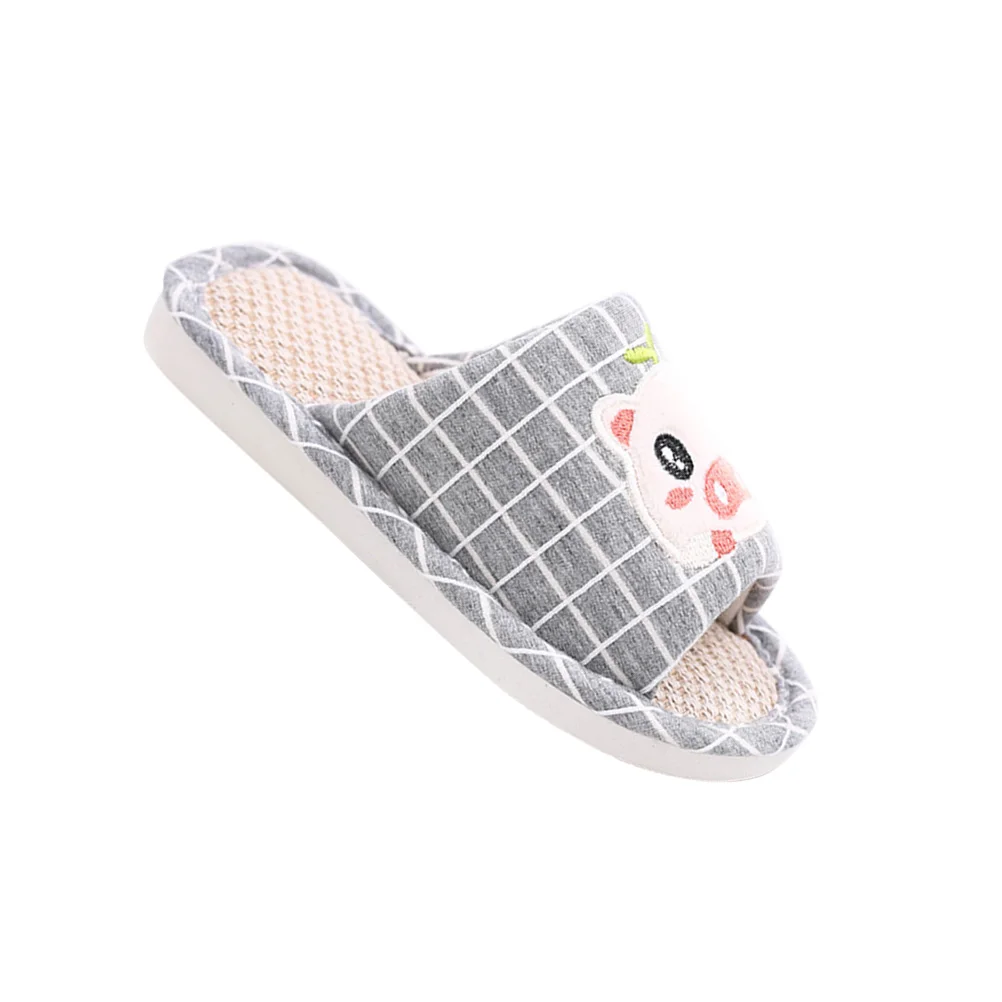

Grey Cartoon Pig Kids Slippers Non-Slip Breathable Soft Comfortable Home Shoes Lightweight Size 31-32 Kids Slipper