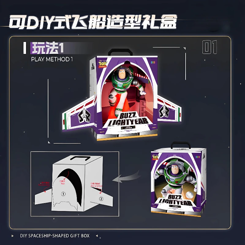 15W Fast Charging Buzz Lightyear Wireless Charger Ornament Anime Character Movable Figure Desktop Decorative Light Toy Gift