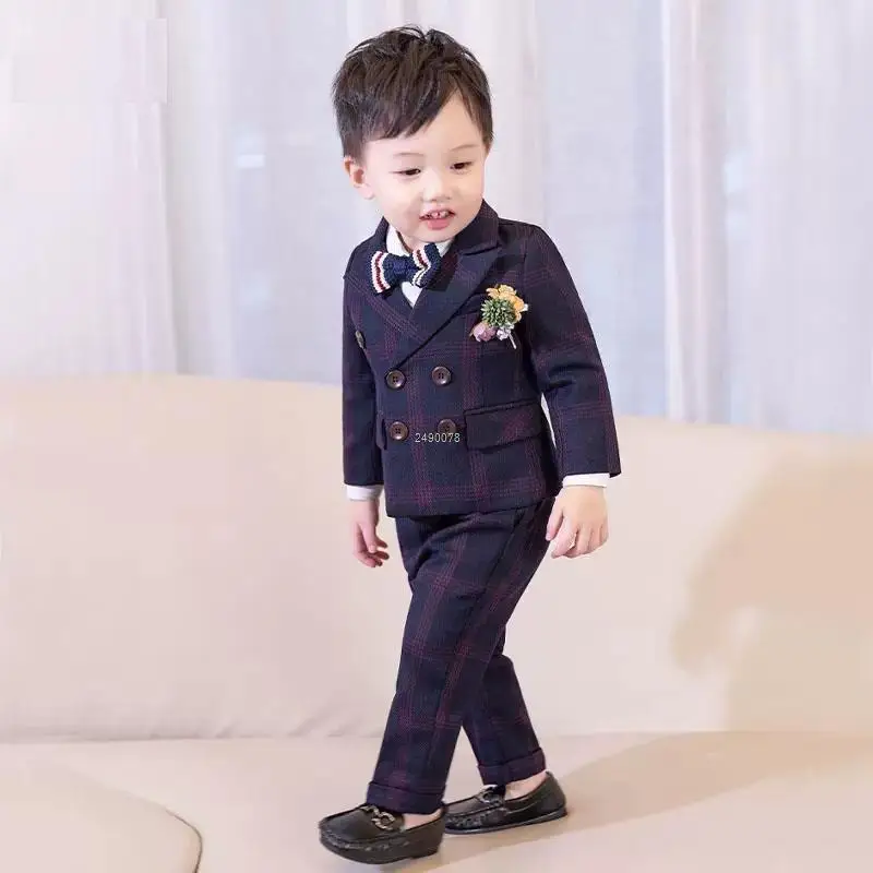 Newborn Baby Boys 1 Year Birthday Suit Kids Purple Beautiful Photograph Suit Children Formal Wedding Performance Party Dress