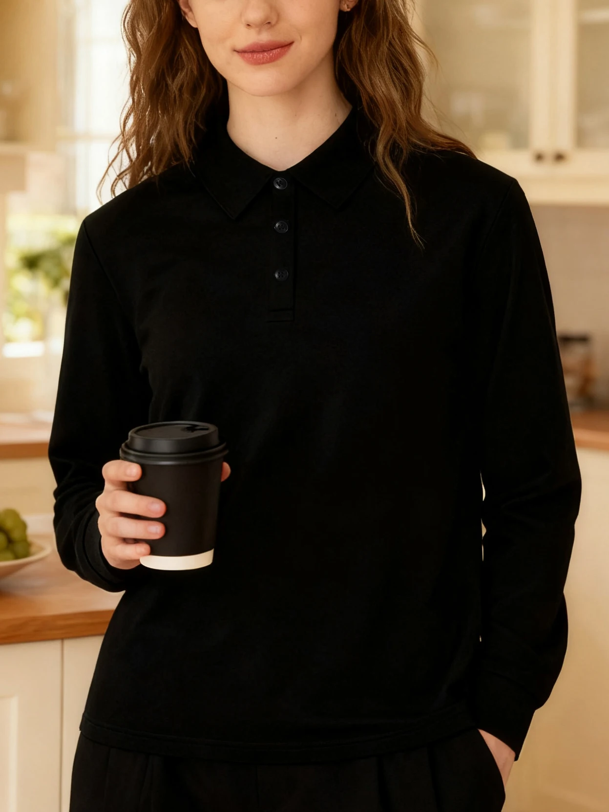 Damskie codzienne koszulki polo na jesień, podstawowe bluzki do pracy, wygodne koszulki zapinane na guziki, jednolite sportowe topy, do biura, na co dzień, z długim rękawem, nowe t-shirty