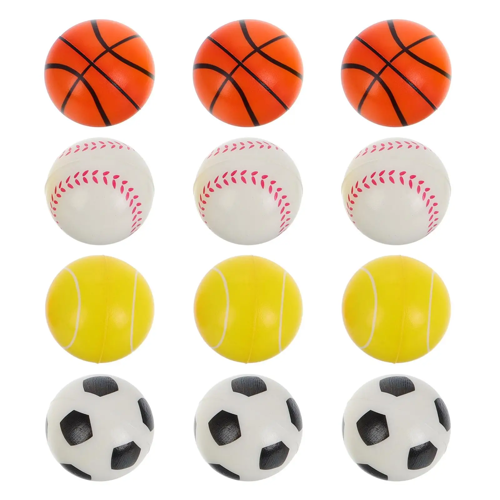 12 Pcs Baseball Bouncy Basketball Party Decorations Toy Decorate Stress Balls Mini Basketballs Soccer Favors