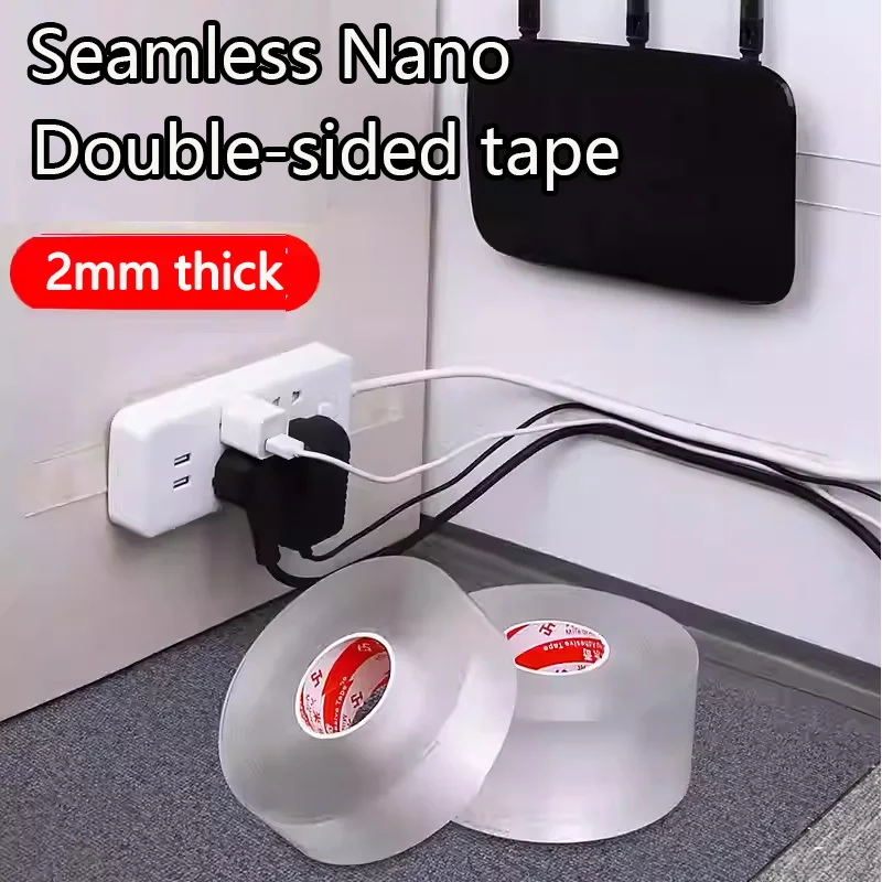 

Nano double-sided tape, high viscosity, thickened, strong transparent glue, popular nano glue for fixing power strips, doe