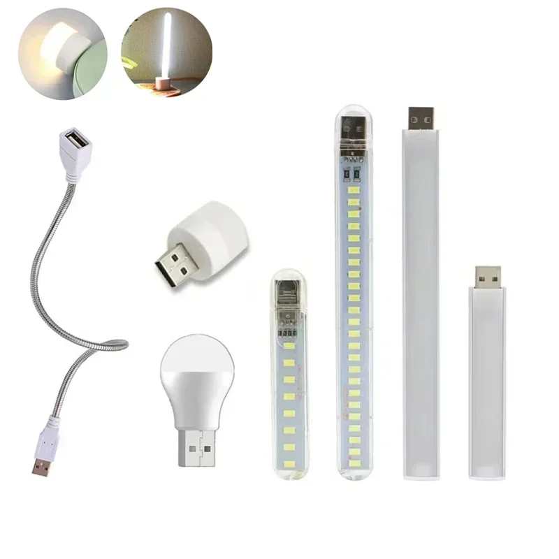 1PCS Mini USB Book Lights Portable LED Eye Protection Reading Lamps for Power Bank Camping PC Laptops USB Night Lights