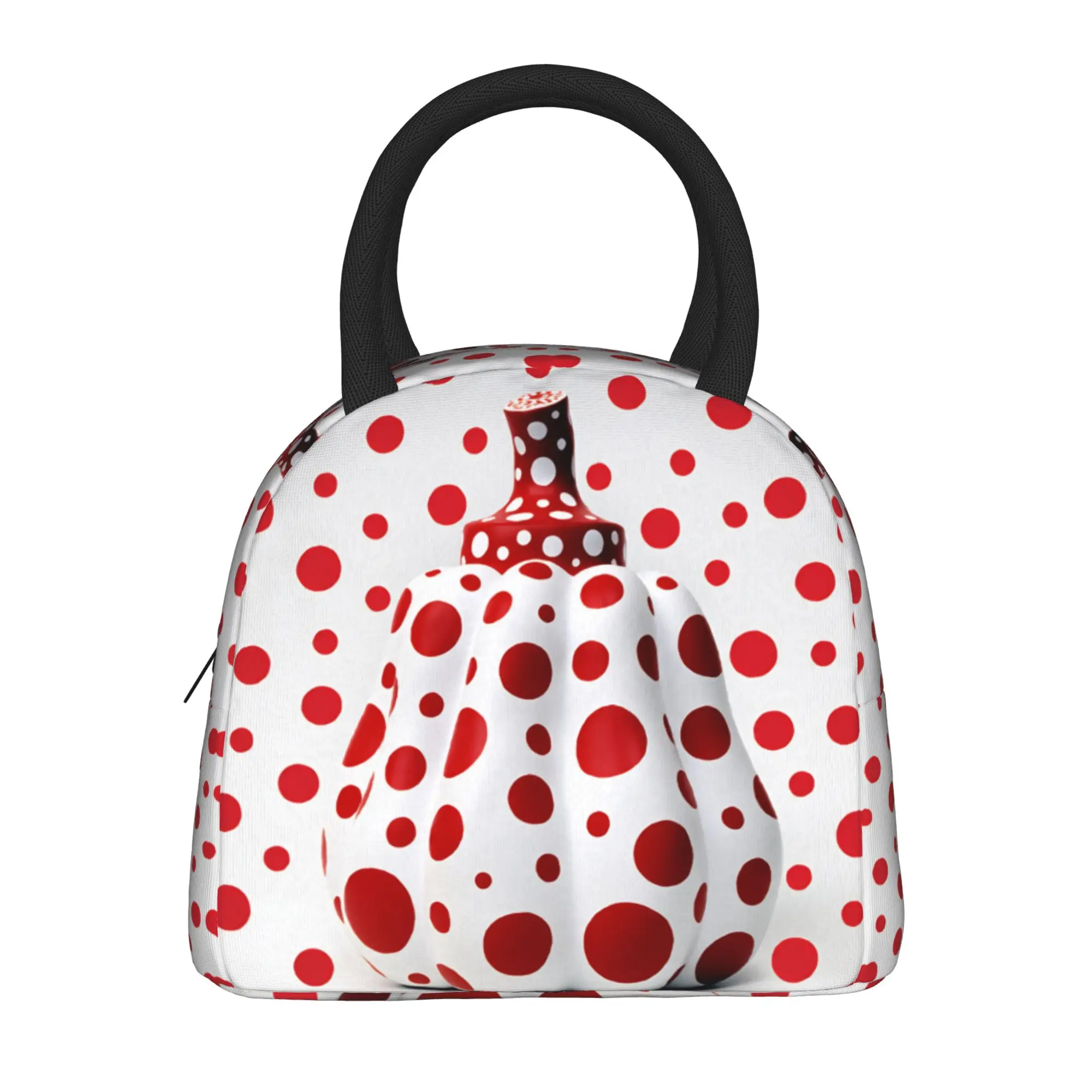 Yayoi Kusama Abstract Face Lunch Bag Japanese Artist Retro Lunch Box School Thermal Lunch Bags For Child Waterproof Cooler Bag