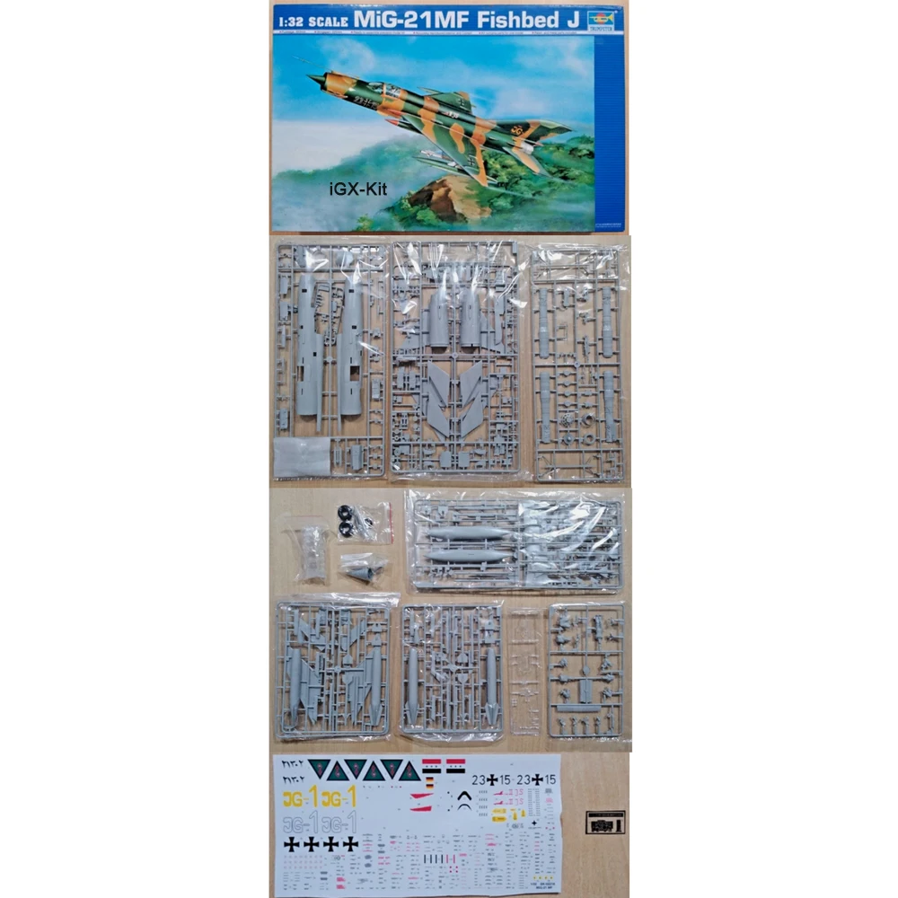 

Trumpeter 02218 1:32 Scale Mig21 MF Fishbed J Single-Seat Tactical Fighter Aircraft Assembly Plastic Toy Model Building Kit