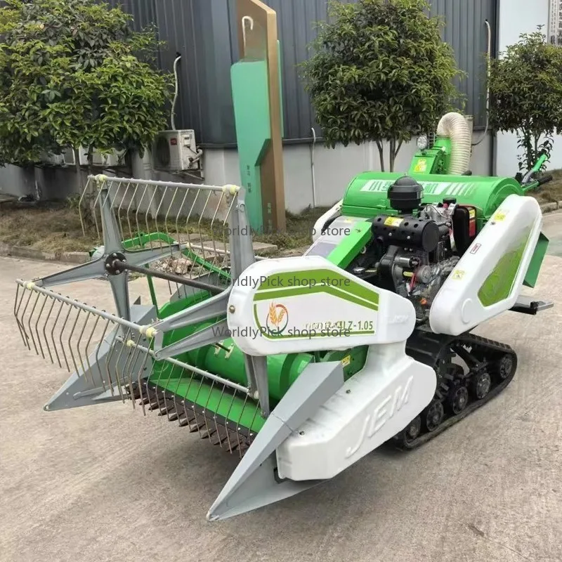 Small Mini Combine Harvester Thresher for Rice Wheat Paddy and Cereal Optimized for Mountain Use for Olive Tea Harvesting