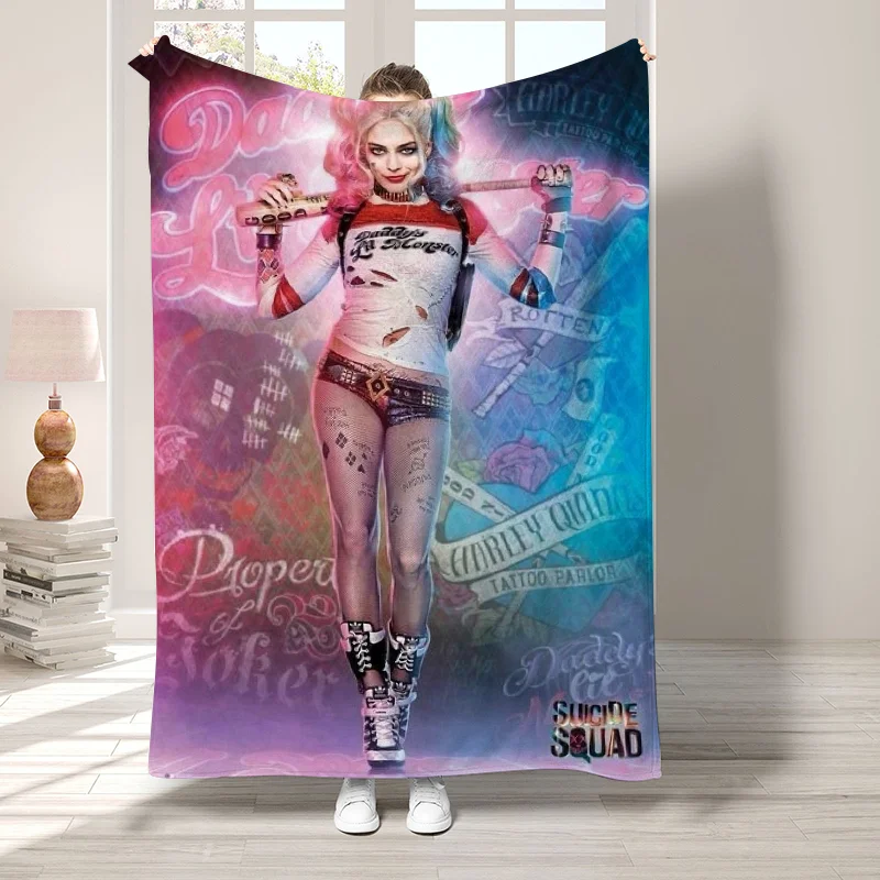 H-Harley Quinn Cute Throw Blanket Nordic Decorative Sofa Blankets for Bed Bedroom Decoration Bedspread the Fluffy Soft Fleece