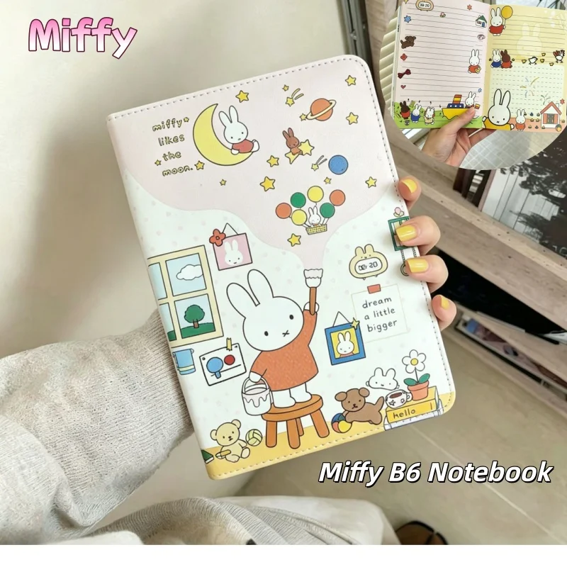 Carnet Miffy B6 Adorable avec Pages Illustrées en Couleur, Journal et Agenda pour Étudiants, Idéal pour les Cadeaux