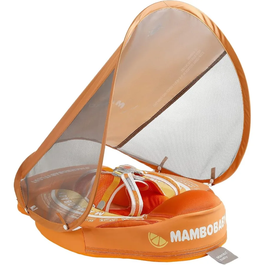 

Mambobaby Float Add Tail Baby Swim Float with Canopy Solid Pool Infant Swim Trainer Swimming Training Lying Air Free Water Floa