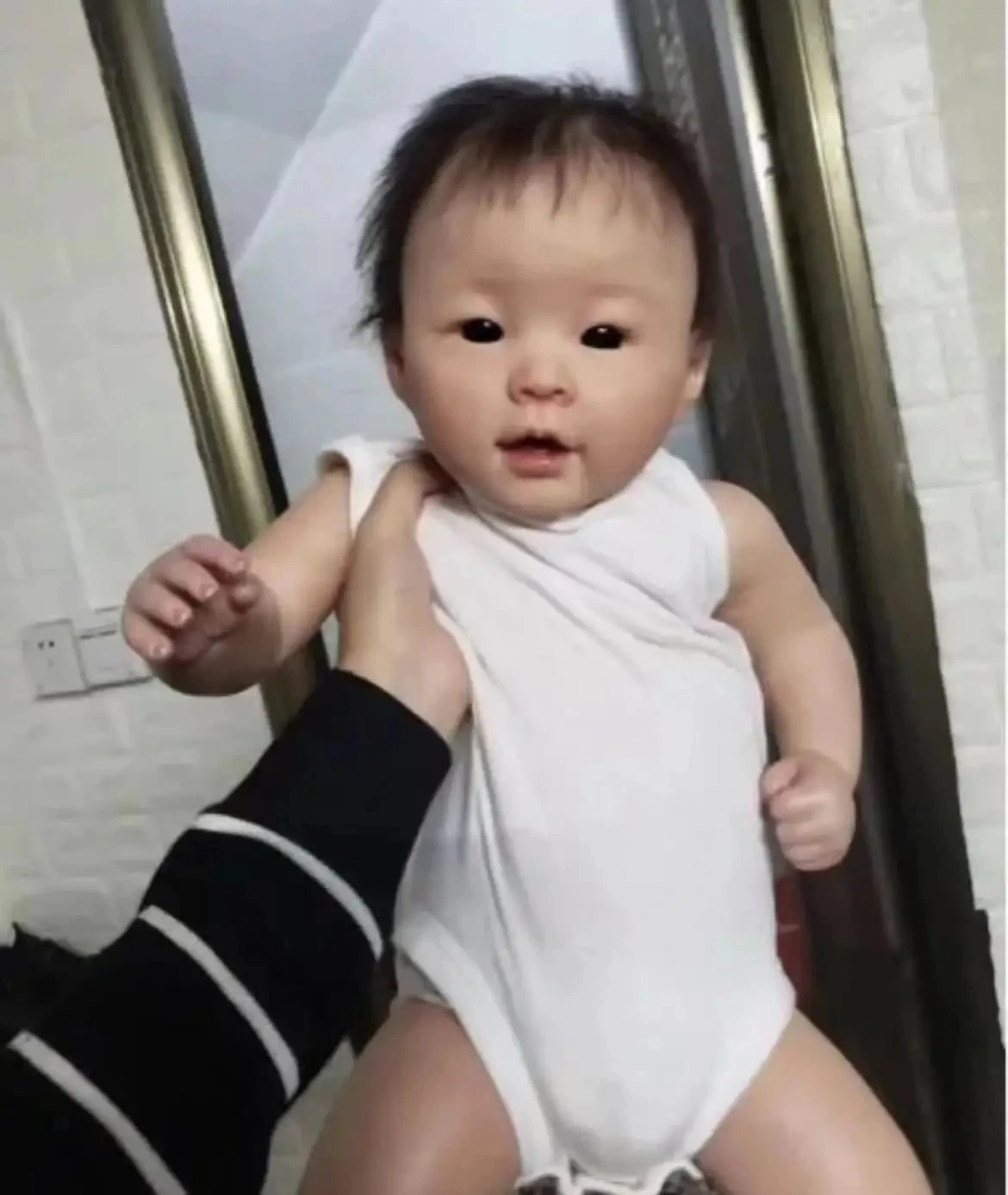 Customized Limited Supply 50cm Reborn Baby Mei Lien Boy Version With Hand-Rooted Mohair Real Photos With Boy Belly Plate