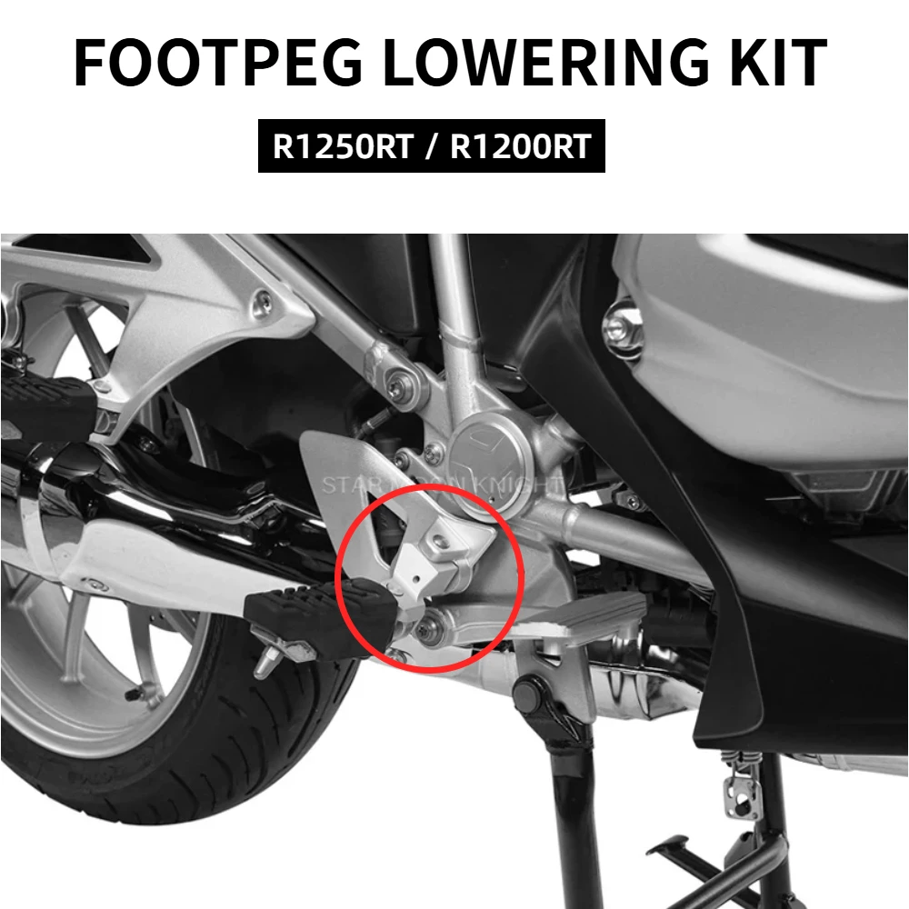 For BMW R1250RT R1200RT LC 2014 - 2021 2022 R 1250 RT Motorcycle Driver Footrest Relocation Rider Foot Pegs Footpeg Lowering Kit