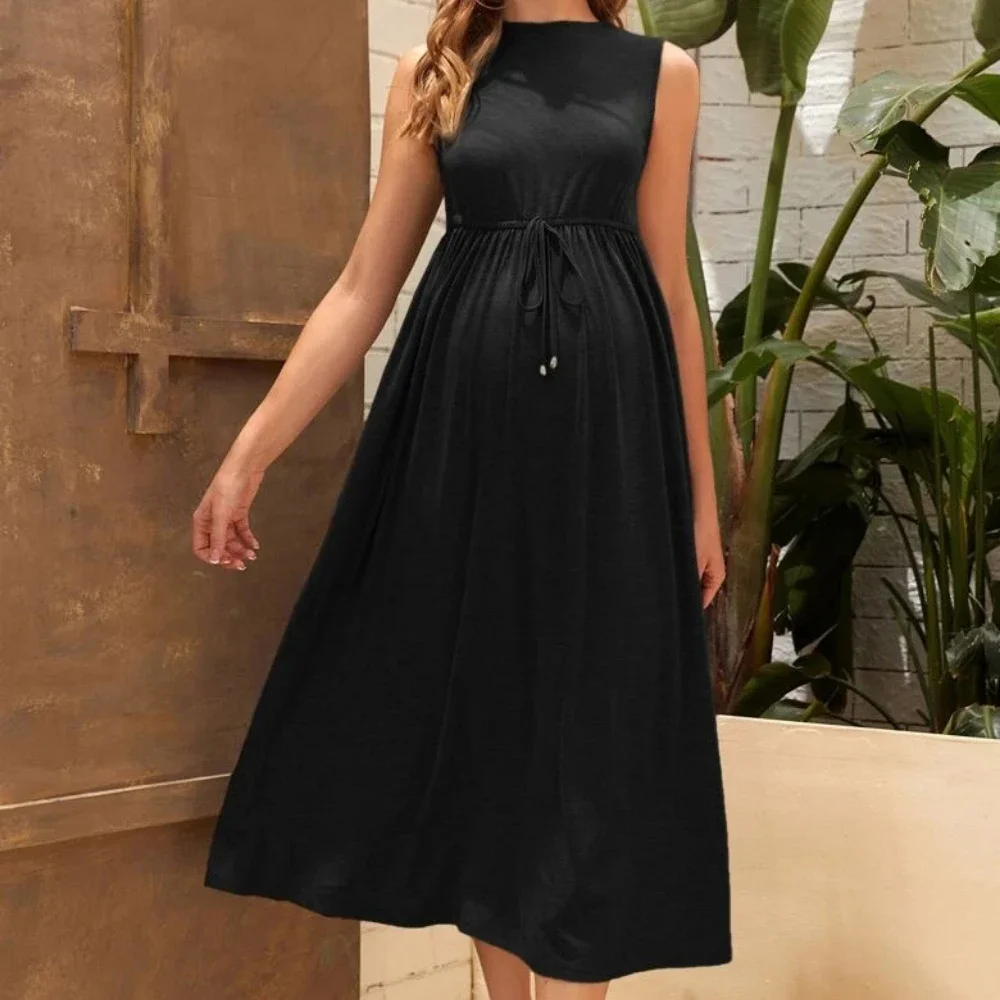 

2023 Fashion New Casual Maternity Dress Maternity Clothes Pregnant Women Sleeveless Bodycon Dress Sexy Solid Dress Robe Femme