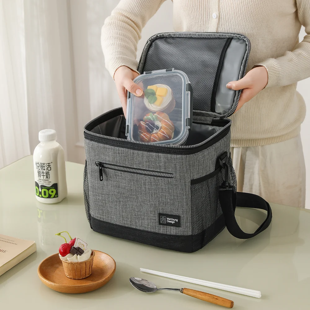 12L wasserdichte Isolierungs-Campingtasche mit PEVA-Folie-Innenfutter, große Kapazität, Mittagessen- und Bento-Tasche für Arbeit und Pendeln – Detail 7