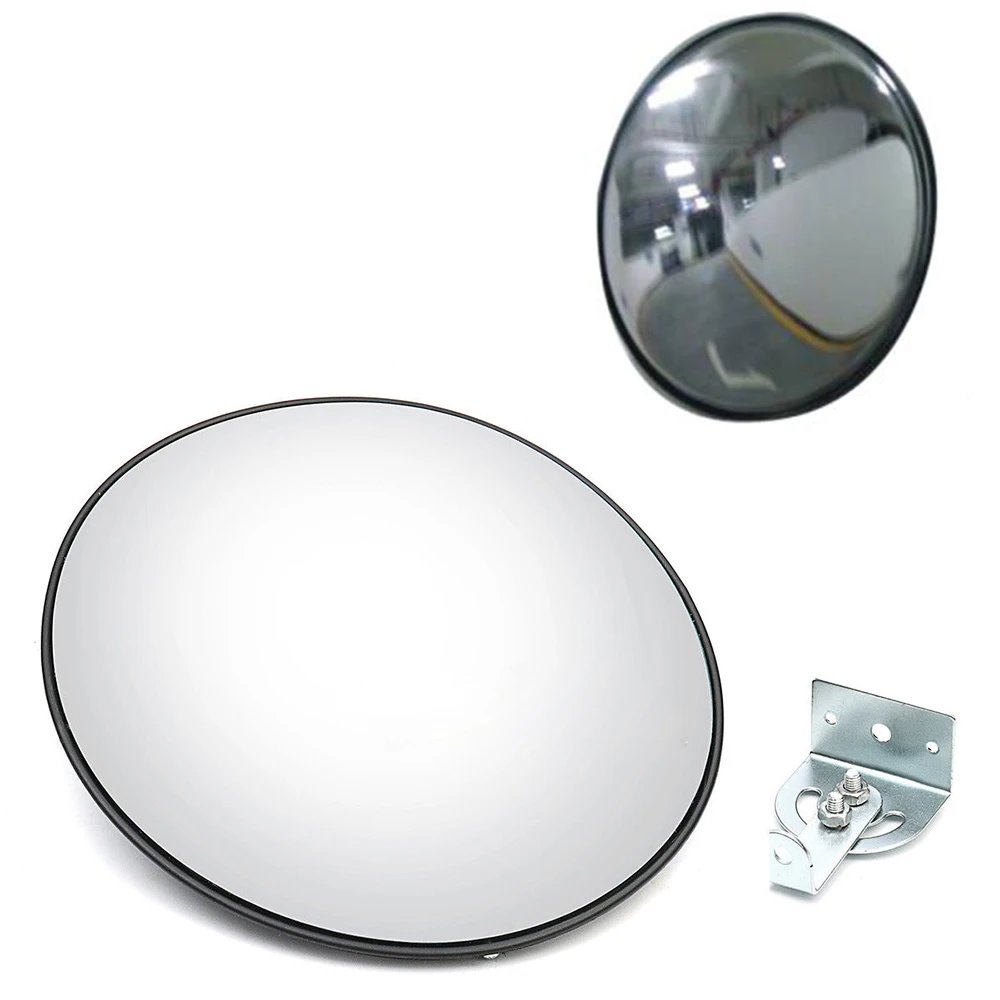 Miroir de Sécurité Convexe et Incurvé de 30cm/12 Pouces, pour Allées Extérieures et Route, avec Coins Larges Angles