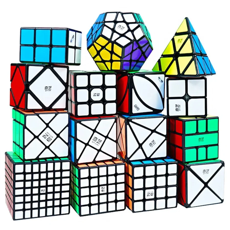 Qiyi Geschwindigkeit Zauberwürfel 3x3x3 4x4x4 5x5x5 Puzzle schwarze Aufkleber Zauberwürfel Bildung lernen Cubo Magico Spielzeug für Kinder Kinder