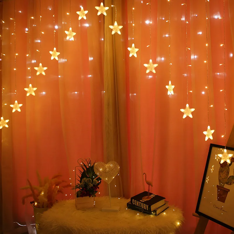 Big Star LED Curtain String Light Christmas Decorations for Home Garland Decor New Year 2024 Noel Navidad Christmas Ornaments