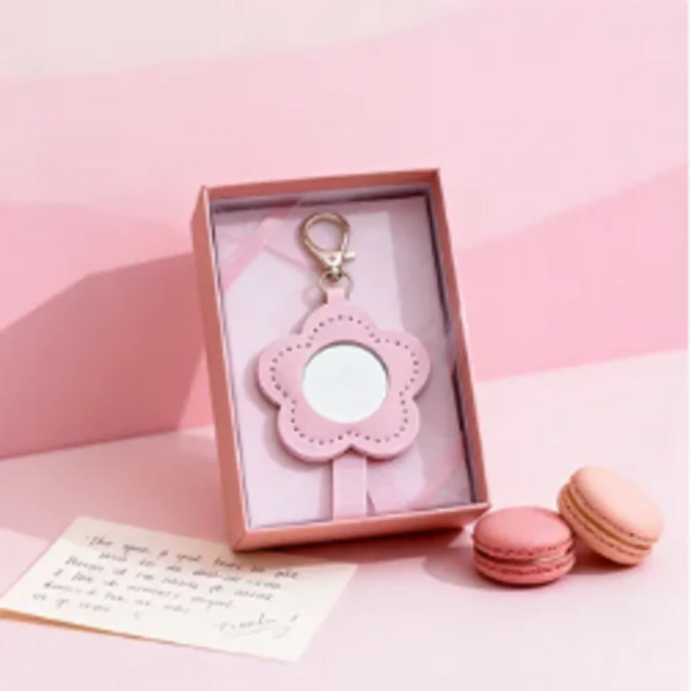 

Mirror Flower Shaped Anti Lost Keyring Creative New Simple Keychain Mirror Pendant Year End Festival Personalization Gift