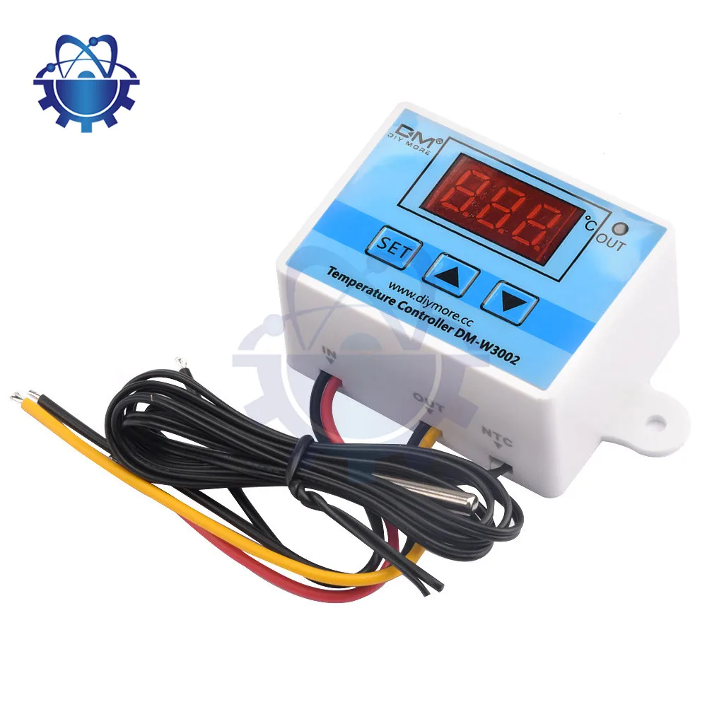 Imagem -04 - Nova Dm-w3002 Digital Led Controlador de Temperatura dc 12v 24v Led ac 110v220v 10a Interruptor de Controle do Termostato com Sensor de Sonda