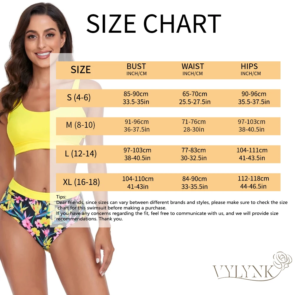 VYLYNK Yellow Bikini Women Tummy Control High Waist Swimsuit Shorts 2-częściowy zestaw Tankini Stroje kąpielowe dla kobiet 2024 Nowy kostium