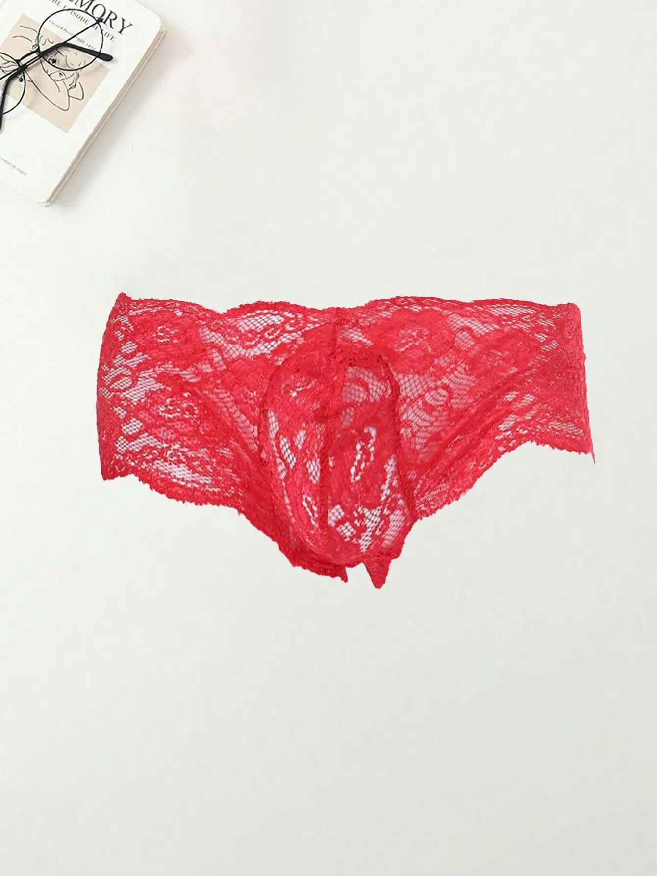 3PCS Floral print solid color casual basic knitted fabric Men's triangle underwear sexy mesh loose underwear