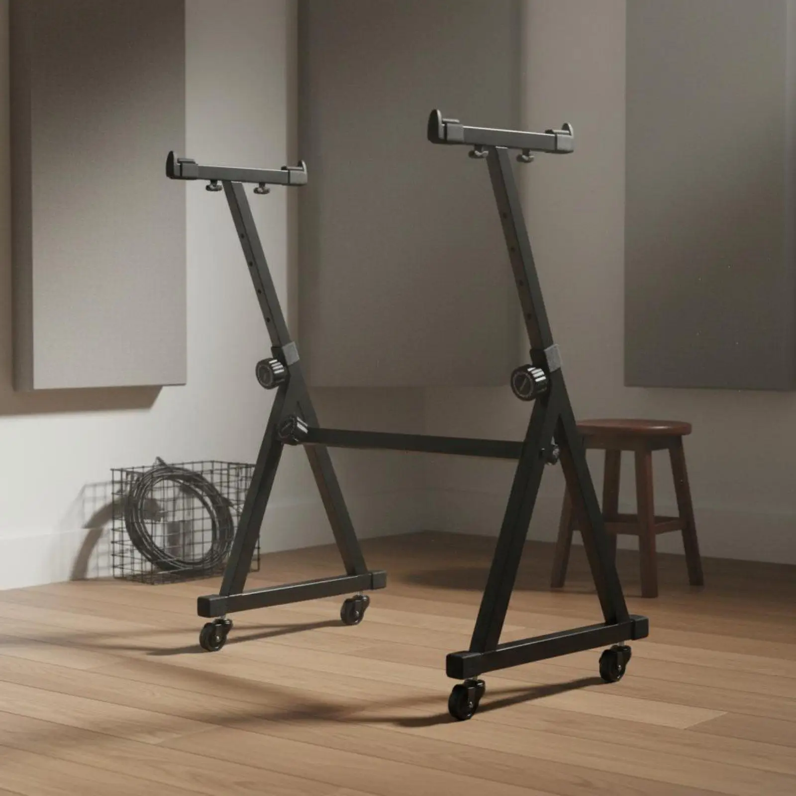 Universal Adjustable Keyboard Stand Z Shape Stainless Steel Rack Portable Holder for Studio Stage Performance Equipment