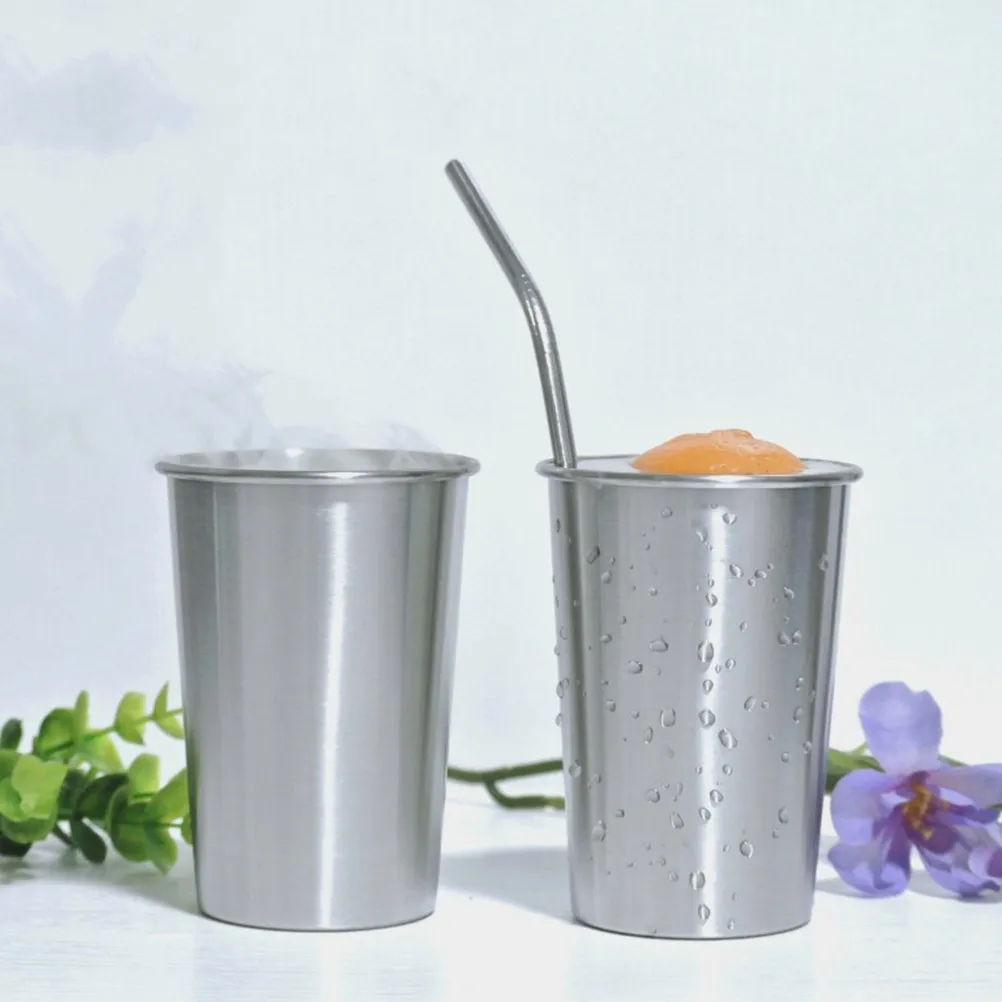 Juego de 5 Copas de Vino de Acero Inoxidable, Acabado Liso Premium, Multifuncionales, para Whisky, Cócteles, Agua, Jugo, Bebidas Frías y Calientes