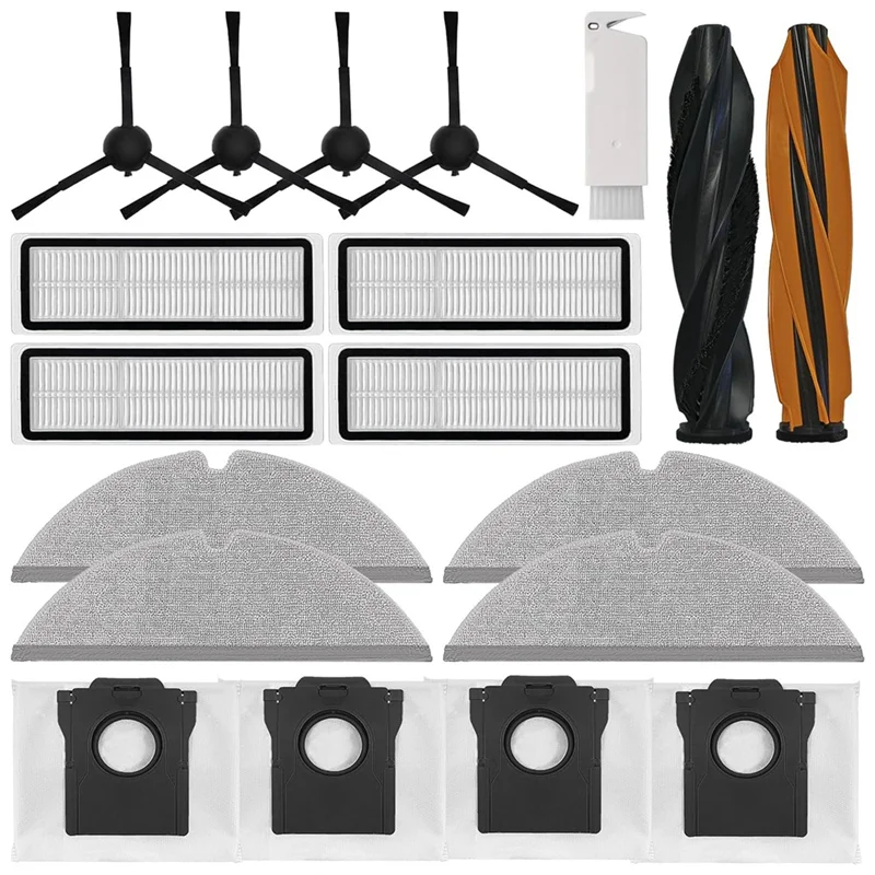 AC39-19PCS ل Dreame D20 Plus روبوت فراغ الملحقات استبدال أجزاء الجانب الرئيسي فرش مرشحات ممسحة الملابس أكياس الغبار