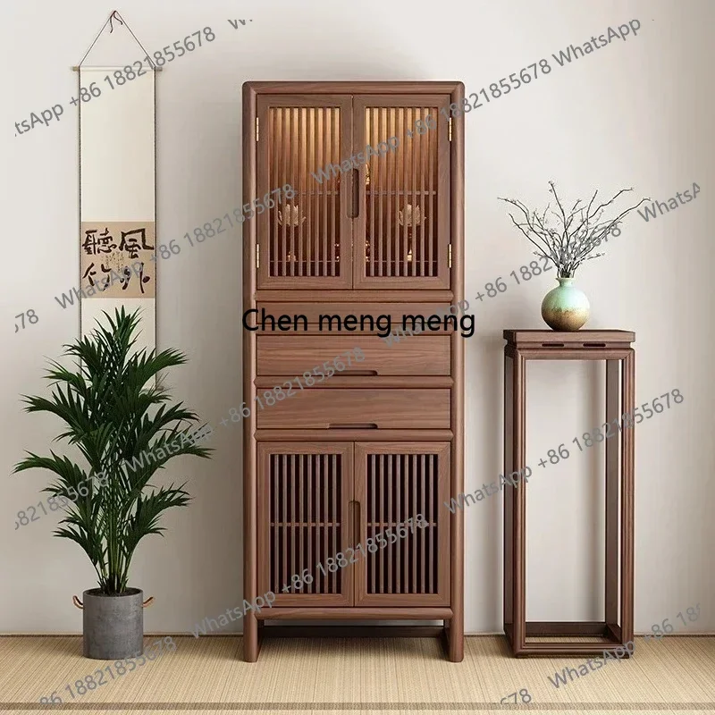 

New Chinese black walnut simple, vertical cabinet Buddhist platform Bodhisattva Buddhist hall household Shentai God of Wealt