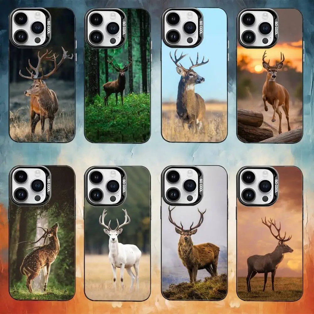 

Deer Hunting Phone Case For iPhone 17 16 15 14 13 12 11 Pro Max Plus Silver Matte Black Cover