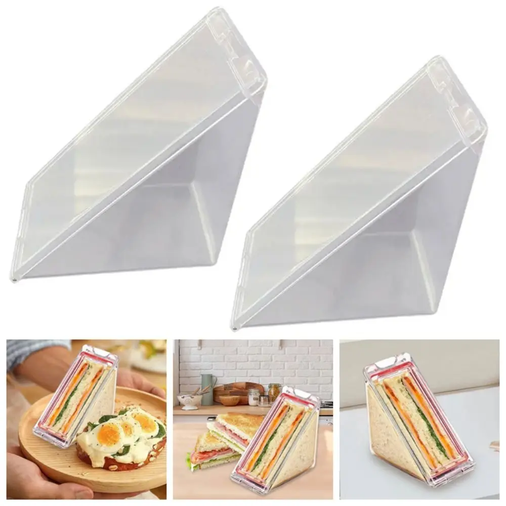

2Pcs Portable Triangle Sandwich Container Clear Reusable Sandwich Holders with Lid Sturdy Sandwich Food Case Sandwich Making