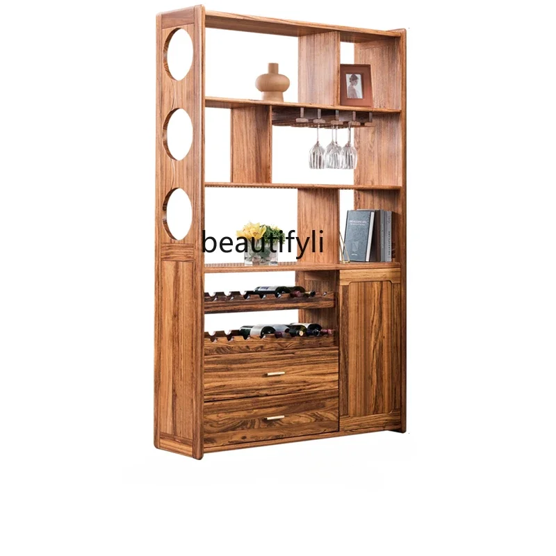 

Solid Wood Entrance Foyer Wine Cabinet Living Room Porch Cabinet Chinese Meal Side Storage Tea Cabinet