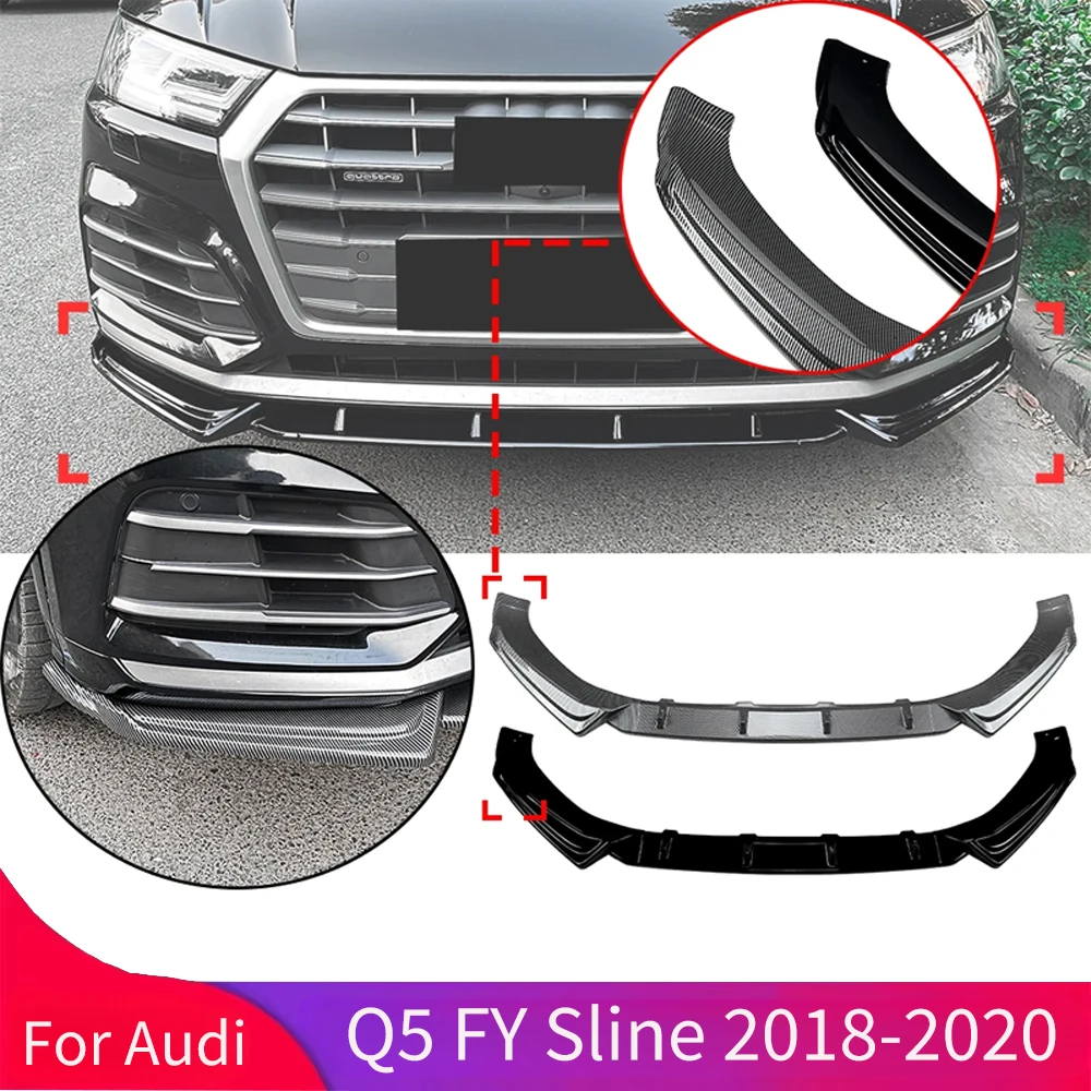 

Car Front Bumper Lip For Audi Q5 FY Sline 2018 2019 2020 Splitter Diffuser Body Kit Accessories Spoiler Bumper Auto Part Tuning
