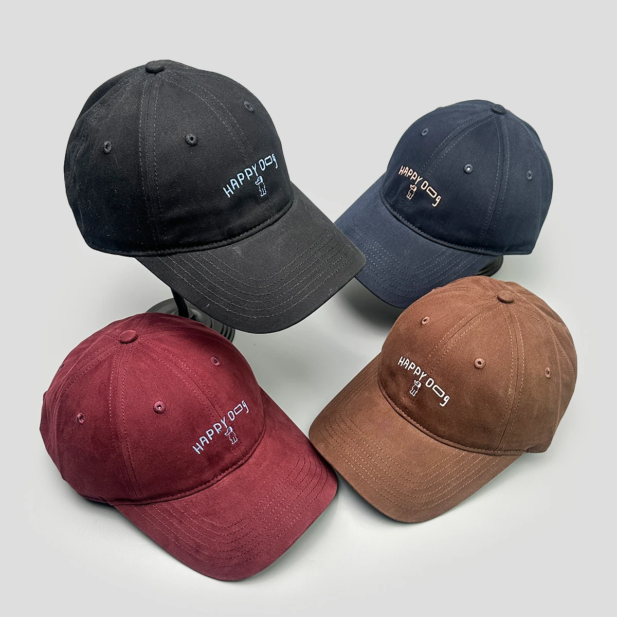 

Cute Embroidered Happy Dog Letters Baseball Hats New Men Women Korean Sunshade Casual Versatile ins Fashion Simple Peaked Caps